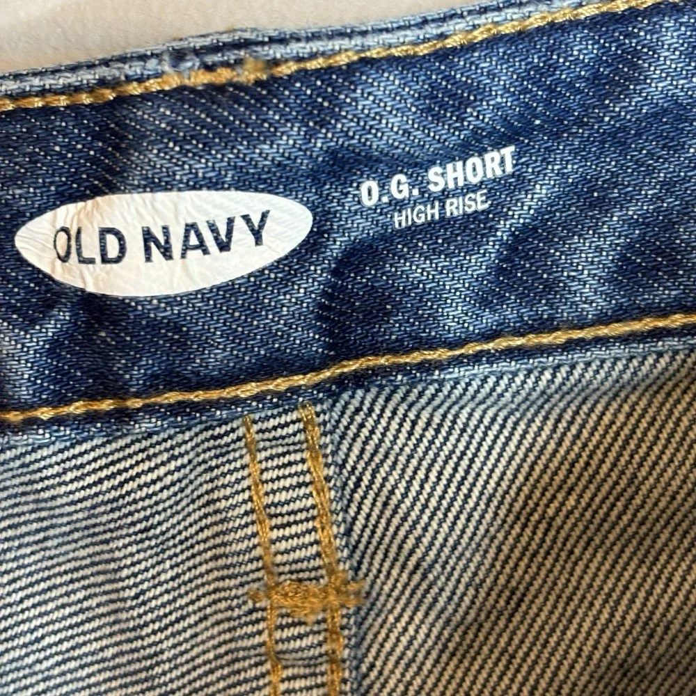 Old Navy Embroidered High-Waisted OG Jean CutOff Shorts Denim Rainbow 6 Festival